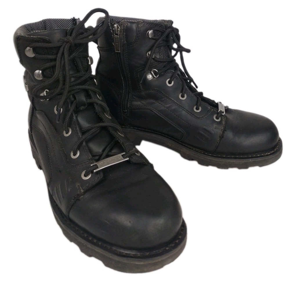 Harley-Davidson Men's Size 13M Black Leather Bike Riding Boots EUC Nice